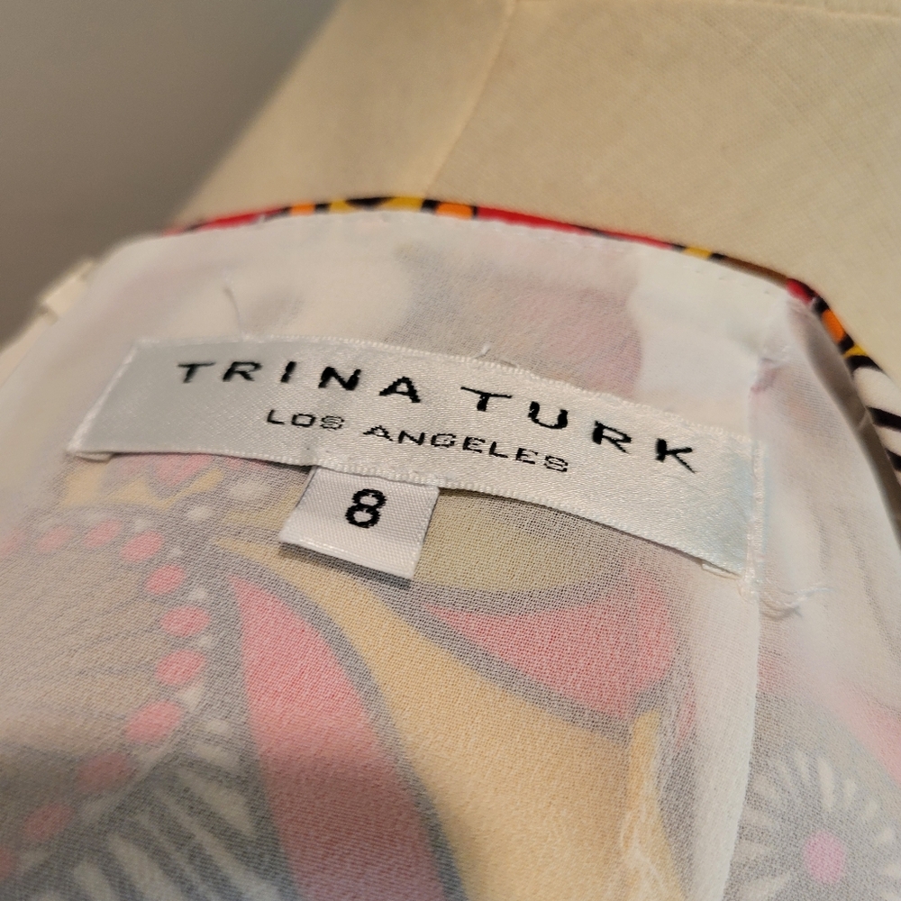Trina Turk Floral Fit and Flare Silk Y2K Skirt SZ 8 - Picture 10 of 12